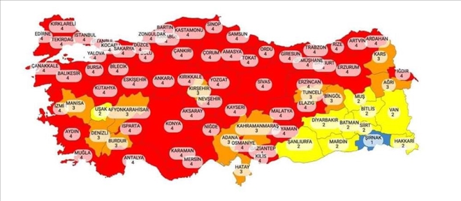 Ardahan Covid-19 haritasına kırmızı kategoride yer aldı