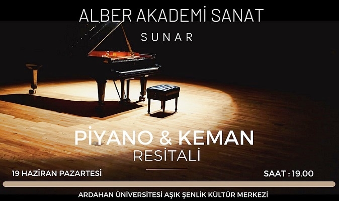   Alber Akademi Sanat Piyano ve Keman Resitali 19 Haziran’da sanatseverlerle buluşuyor