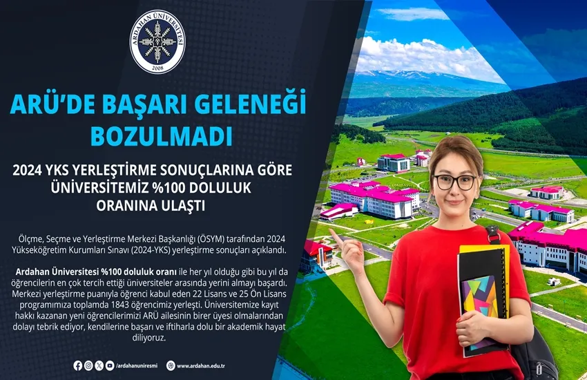 Ardahan Üniversitesi yüzde 100 doluluk oranına ulaştı